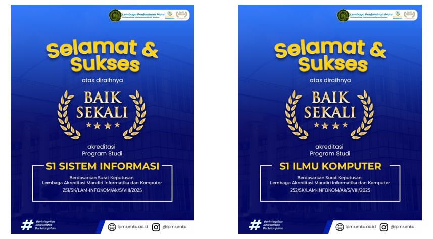 UMKU Raih Akreditasi “Baik Sekali” untuk Prodi S1 Sistem Informasi dan S1 Ilmu Komputer